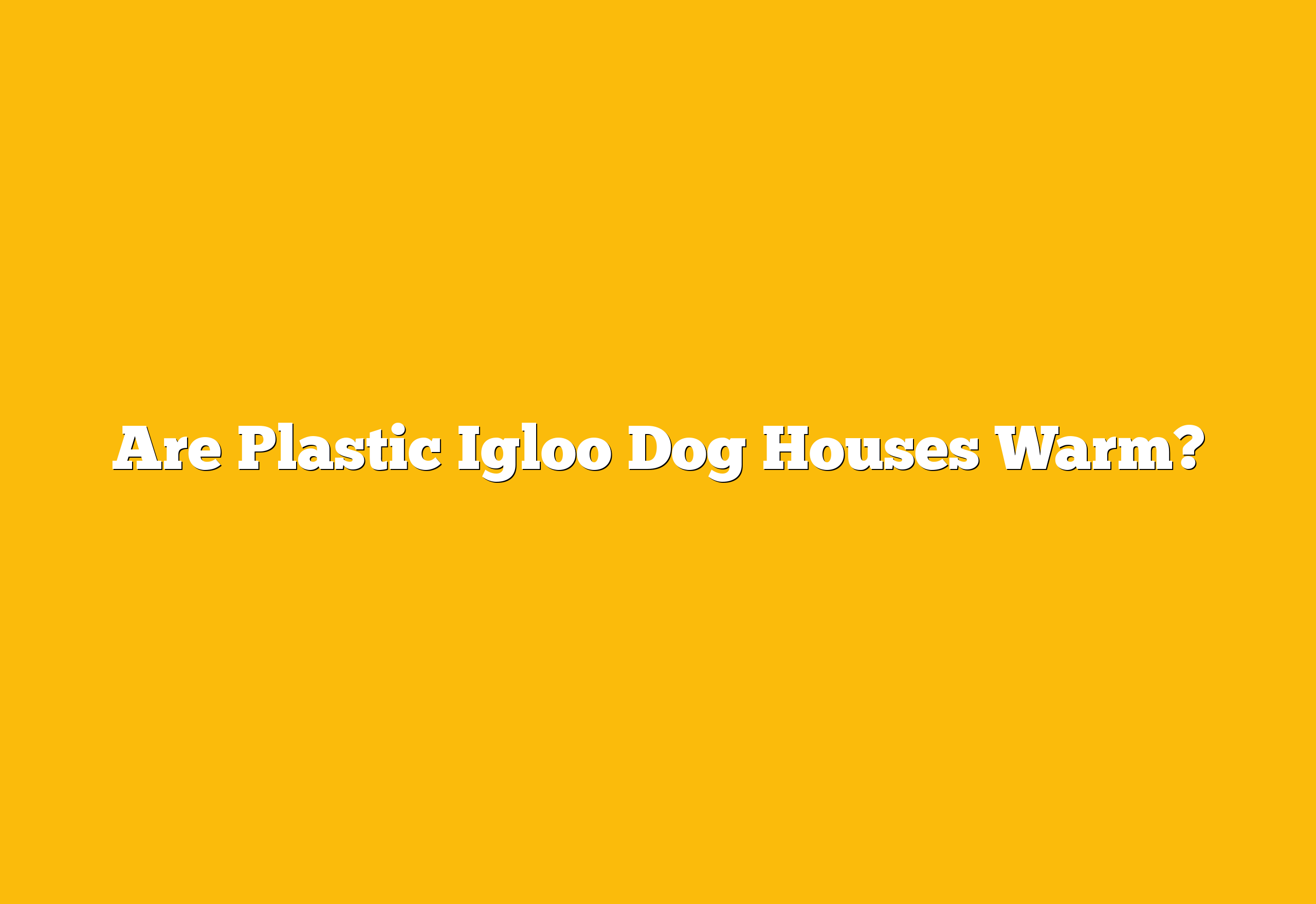 Are Plastic Igloo Dog Houses Warm?