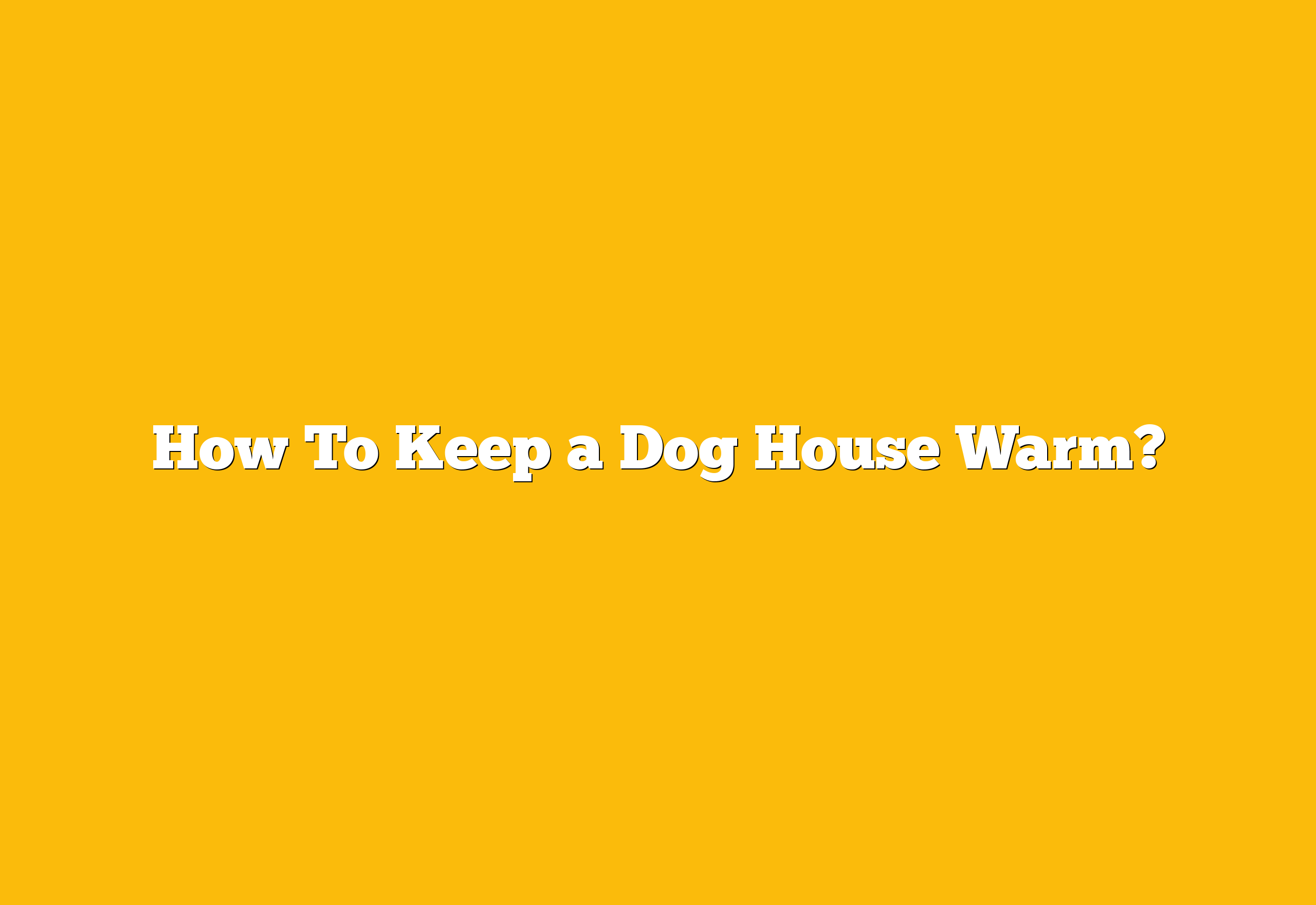 How To Keep a Dog House Warm?