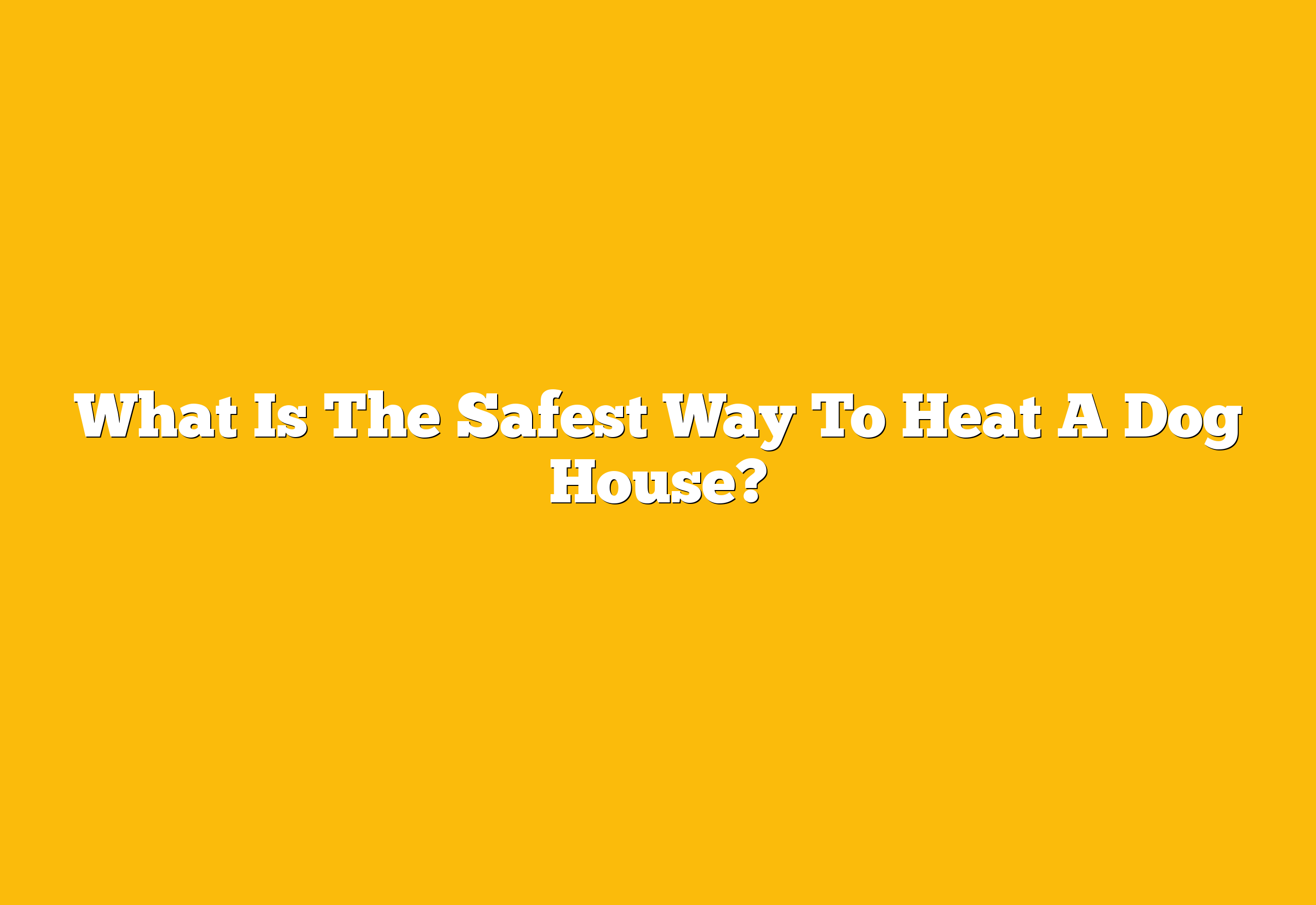 What Is The Safest Way To Heat A Dog House?